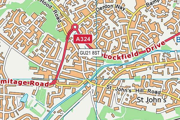 GU21 8ST map - OS VectorMap District (Ordnance Survey) GU21 8ST map - OS VectorMap District (Ordnance Survey)