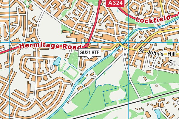 GU21 8TF map - OS VectorMap District (Ordnance Survey)