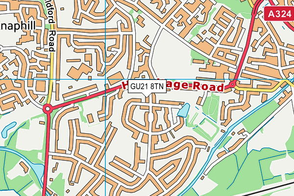 GU21 8TN map - OS VectorMap District (Ordnance Survey) GU21 8TN map - OS VectorMap District (Ordnance Survey)