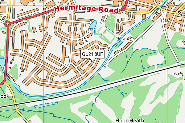 GU21 8UF map - OS VectorMap District (Ordnance Survey) GU21 8UF map - OS VectorMap District (Ordnance Survey)