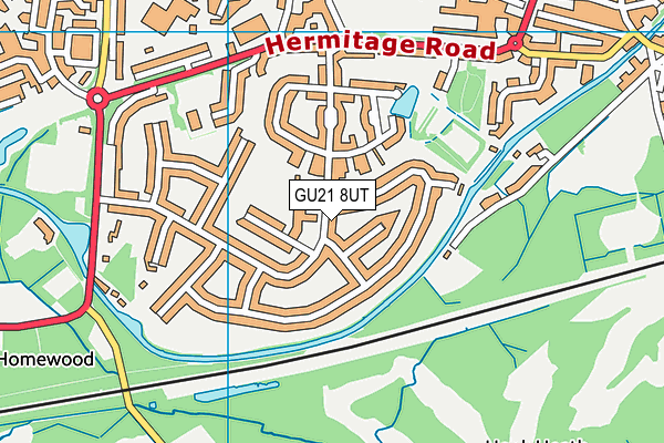 GU21 8UT map - OS VectorMap District (Ordnance Survey) GU21 8UT map - OS VectorMap District (Ordnance Survey)