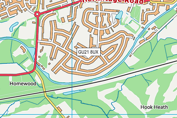 GU21 8UX map - OS VectorMap District (Ordnance Survey) GU21 8UX map - OS VectorMap District (Ordnance Survey)