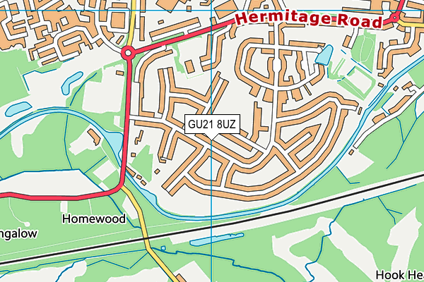 GU21 8UZ map - OS VectorMap District (Ordnance Survey) GU21 8UZ map - OS VectorMap District (Ordnance Survey)