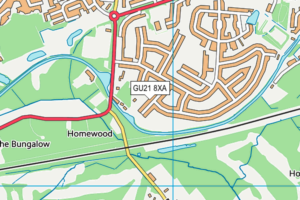 GU21 8XA map - OS VectorMap District (Ordnance Survey) GU21 8XA map - OS VectorMap District (Ordnance Survey)