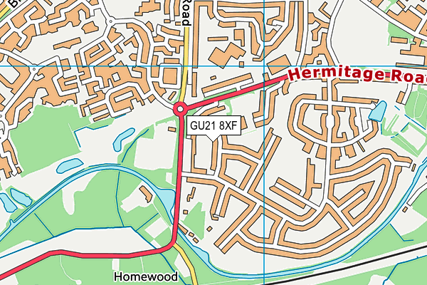 GU21 8XF map - OS VectorMap District (Ordnance Survey) GU21 8XF map - OS VectorMap District (Ordnance Survey)