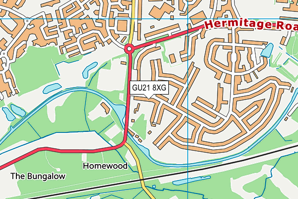 GU21 8XG map - OS VectorMap District (Ordnance Survey) GU21 8XG map - OS VectorMap District (Ordnance Survey)