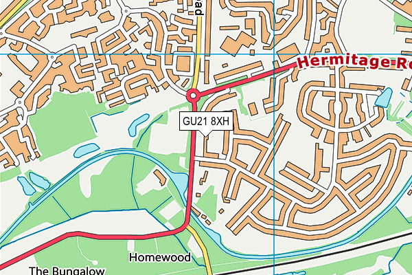 GU21 8XH map - OS VectorMap District (Ordnance Survey)