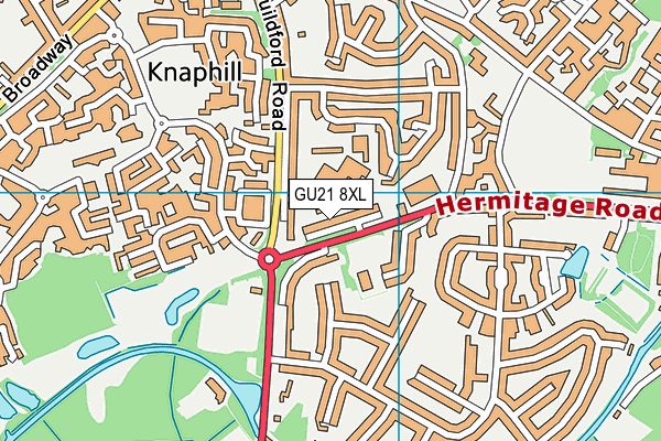 GU21 8XL map - OS VectorMap District (Ordnance Survey) GU21 8XL map - OS VectorMap District (Ordnance Survey)