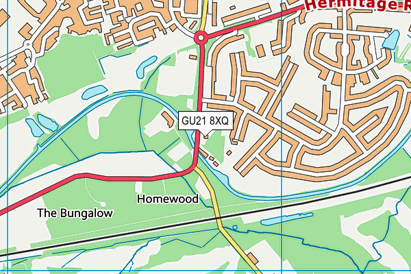 GU21 8XQ map - OS VectorMap District (Ordnance Survey) GU21 8XQ map - OS VectorMap District (Ordnance Survey)