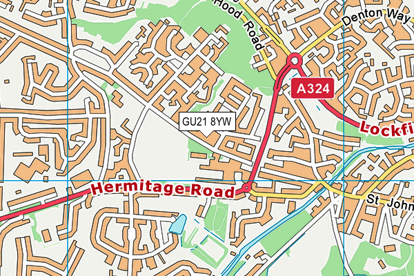 GU21 8YW map - OS VectorMap District (Ordnance Survey) GU21 8YW map - OS VectorMap District (Ordnance Survey)