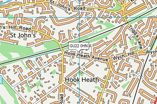 GU22 0HN map - OS VectorMap District (Ordnance Survey) GU22 0HN map - OS VectorMap District (Ordnance Survey)