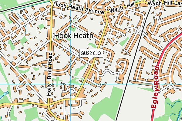 GU22 0JQ map - OS VectorMap District (Ordnance Survey) GU22 0JQ map - OS VectorMap District (Ordnance Survey)
