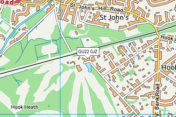 GU22 0JZ map - OS VectorMap District (Ordnance Survey) GU22 0JZ map - OS VectorMap District (Ordnance Survey)