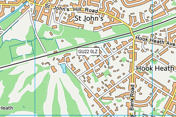 GU22 0LZ map - OS VectorMap District (Ordnance Survey) GU22 0LZ map - OS VectorMap District (Ordnance Survey)
