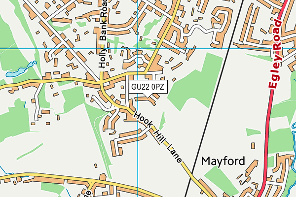 GU22 0PZ map - OS VectorMap District (Ordnance Survey) GU22 0PZ map - OS VectorMap District (Ordnance Survey)