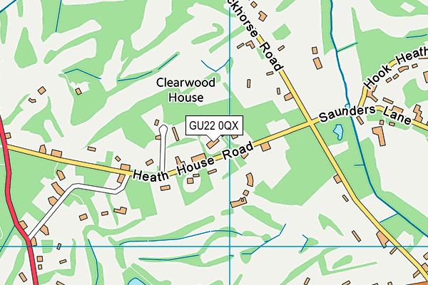 GU22 0QX map - OS VectorMap District (Ordnance Survey) GU22 0QX map - OS VectorMap District (Ordnance Survey)
