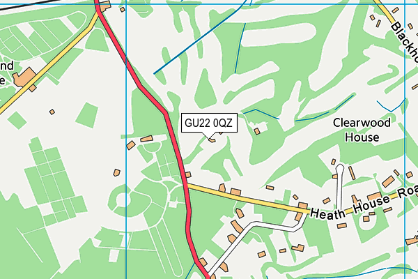 GU22 0QZ map - OS VectorMap District (Ordnance Survey) GU22 0QZ map - OS VectorMap District (Ordnance Survey)