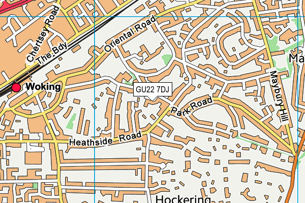 GU22 7DJ map - OS VectorMap District (Ordnance Survey) GU22 7DJ map - OS VectorMap District (Ordnance Survey)
