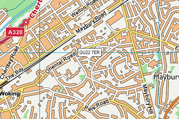 GU22 7ER map - OS VectorMap District (Ordnance Survey) GU22 7ER map - OS VectorMap District (Ordnance Survey)