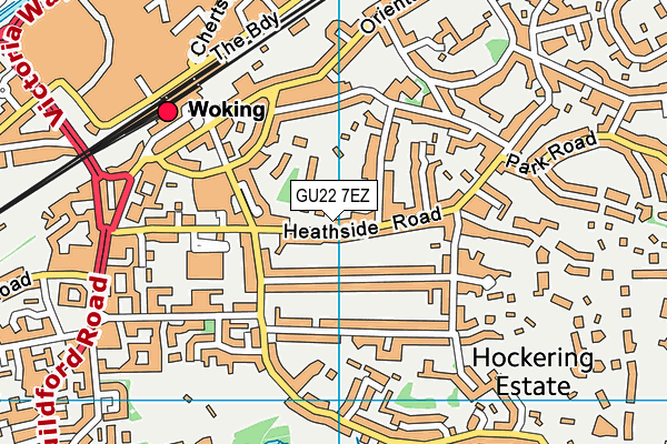 GU22 7EZ map - OS VectorMap District (Ordnance Survey) GU22 7EZ map - OS VectorMap District (Ordnance Survey)