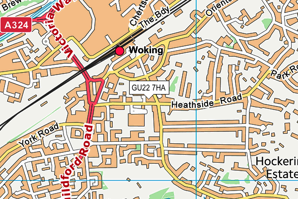 GU22 7HA map - OS VectorMap District (Ordnance Survey) GU22 7HA map - OS VectorMap District (Ordnance Survey)
