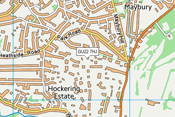 GU22 7HJ map - OS VectorMap District (Ordnance Survey) GU22 7HJ map - OS VectorMap District (Ordnance Survey)
