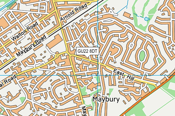 GU22 8DT map - OS VectorMap District (Ordnance Survey) GU22 8DT map - OS VectorMap District (Ordnance Survey)