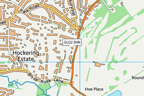 GU22 8HN map - OS VectorMap District (Ordnance Survey) GU22 8HN map - OS VectorMap District (Ordnance Survey)