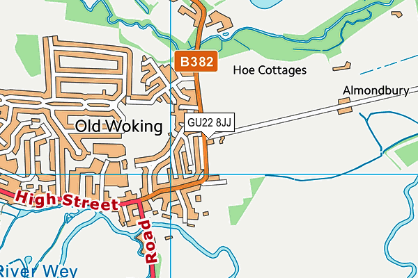 GU22 8JJ map - OS VectorMap District (Ordnance Survey) GU22 8JJ map - OS VectorMap District (Ordnance Survey)
