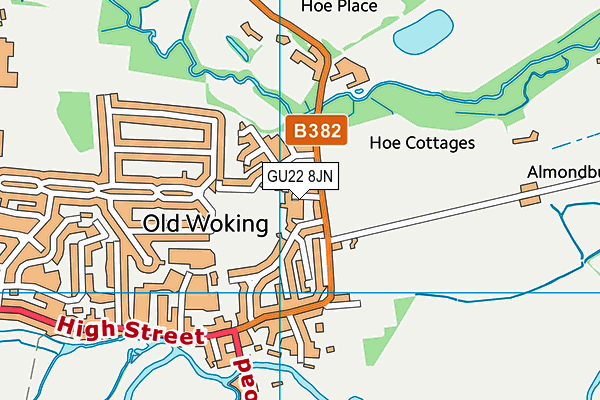 GU22 8JN map - OS VectorMap District (Ordnance Survey)