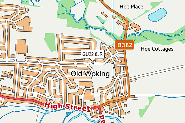GU22 8JR map - OS VectorMap District (Ordnance Survey) GU22 8JR map - OS VectorMap District (Ordnance Survey)