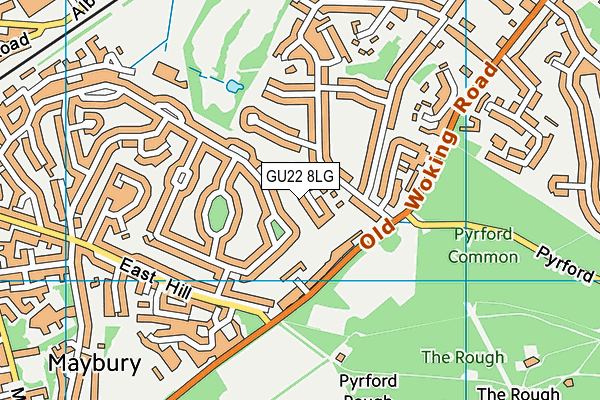 GU22 8LG map - OS VectorMap District (Ordnance Survey) GU22 8LG map - OS VectorMap District (Ordnance Survey)