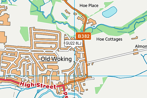 GU22 8LJ map - OS VectorMap District (Ordnance Survey)