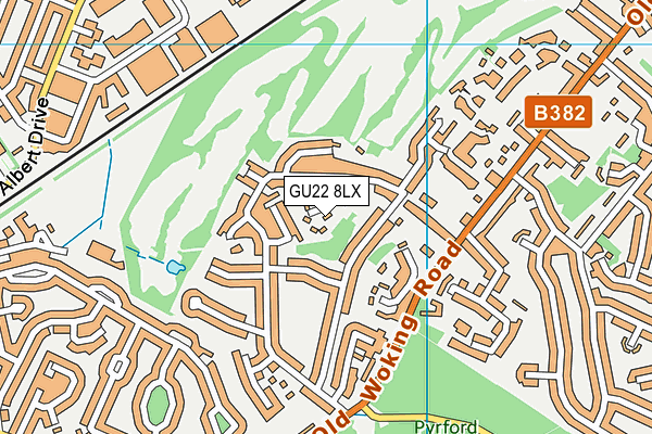 GU22 8LX map - OS VectorMap District (Ordnance Survey) GU22 8LX map - OS VectorMap District (Ordnance Survey)