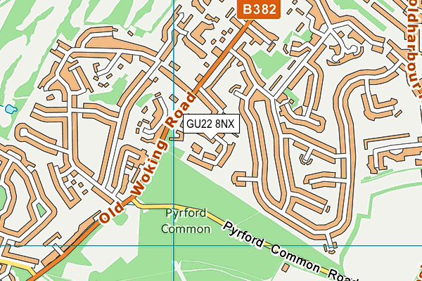 GU22 8NX map - OS VectorMap District (Ordnance Survey) GU22 8NX map - OS VectorMap District (Ordnance Survey)