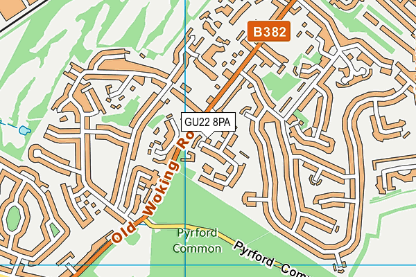 GU22 8PA map - OS VectorMap District (Ordnance Survey) GU22 8PA map - OS VectorMap District (Ordnance Survey)