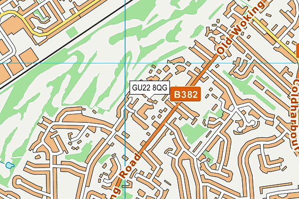 GU22 8QG map - OS VectorMap District (Ordnance Survey) GU22 8QG map - OS VectorMap District (Ordnance Survey)