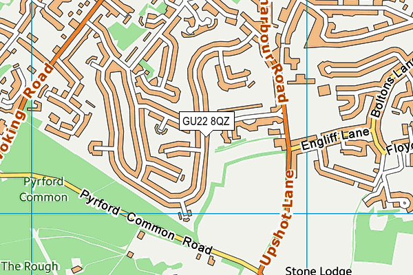 GU22 8QZ map - OS VectorMap District (Ordnance Survey)