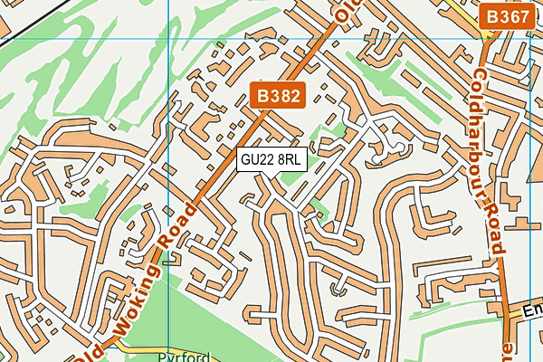 GU22 8RL map - OS VectorMap District (Ordnance Survey) GU22 8RL map - OS VectorMap District (Ordnance Survey)