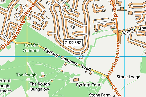 GU22 8RZ map - OS VectorMap District (Ordnance Survey) GU22 8RZ map - OS VectorMap District (Ordnance Survey)