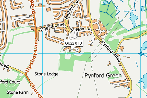 GU22 8TD map - OS VectorMap District (Ordnance Survey) GU22 8TD map - OS VectorMap District (Ordnance Survey)