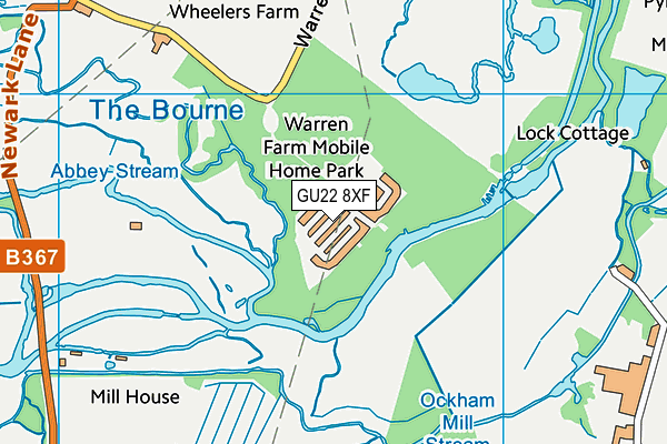 GU22 8XF map - OS VectorMap District (Ordnance Survey) GU22 8XF map - OS VectorMap District (Ordnance Survey)