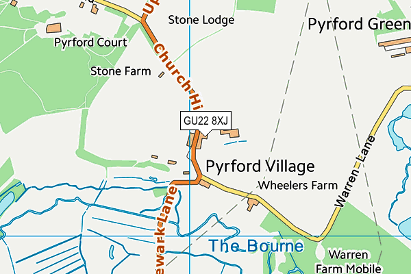GU22 8XJ map - OS VectorMap District (Ordnance Survey) GU22 8XJ map - OS VectorMap District (Ordnance Survey)