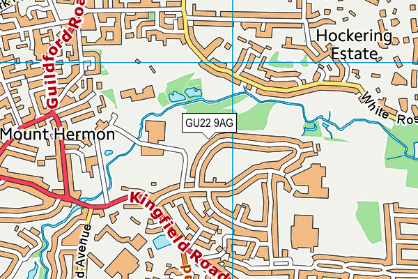 GU22 9AG map - OS VectorMap District (Ordnance Survey) GU22 9AG map - OS VectorMap District (Ordnance Survey)