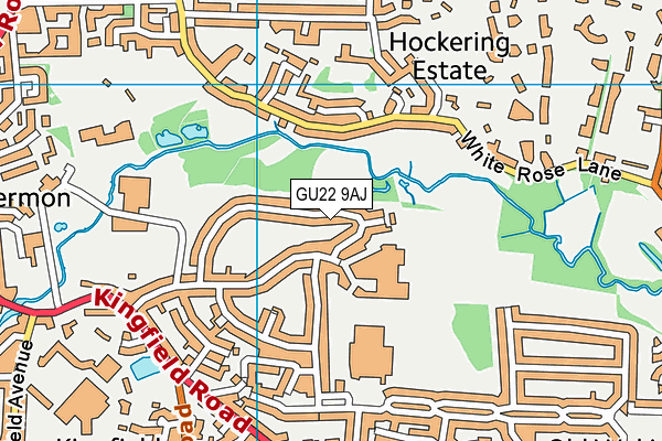 GU22 9AJ map - OS VectorMap District (Ordnance Survey) GU22 9AJ map - OS VectorMap District (Ordnance Survey)