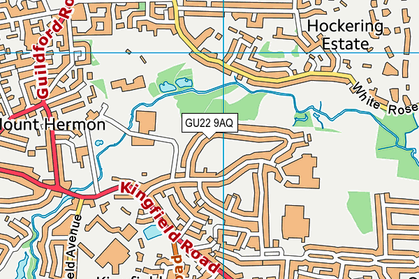 GU22 9AQ map - OS VectorMap District (Ordnance Survey) GU22 9AQ map - OS VectorMap District (Ordnance Survey)