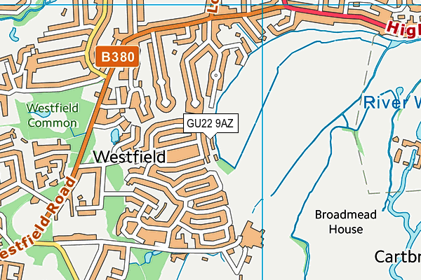 GU22 9AZ map - OS VectorMap District (Ordnance Survey) GU22 9AZ map - OS VectorMap District (Ordnance Survey)