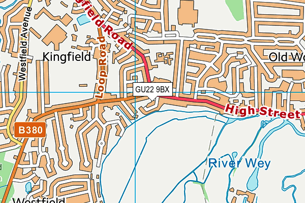 GU22 9BX map - OS VectorMap District (Ordnance Survey) GU22 9BX map - OS VectorMap District (Ordnance Survey)