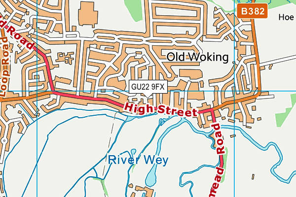 GU22 9FX map - OS VectorMap District (Ordnance Survey) GU22 9FX map - OS VectorMap District (Ordnance Survey)