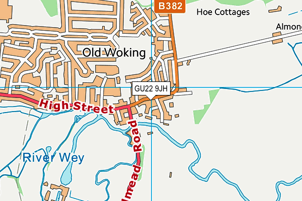 GU22 9JH map - OS VectorMap District (Ordnance Survey) GU22 9JH map - OS VectorMap District (Ordnance Survey)